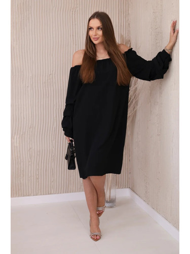 Spanish dress with decorative sleeves black