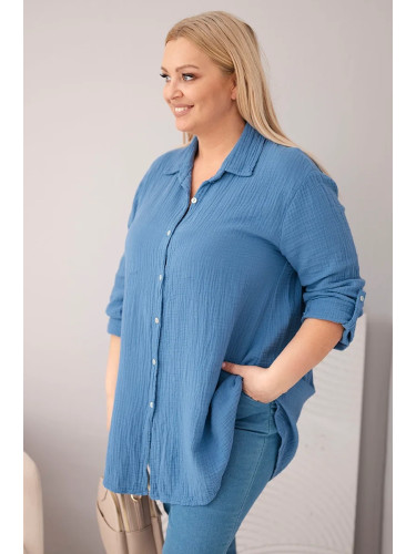 Kesi Włoski Cotton muslin shirt džínovina