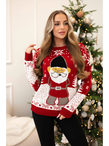 Christmas sweater with red Santa Claus