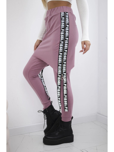 Pants/suit with selfie lettering dark pink