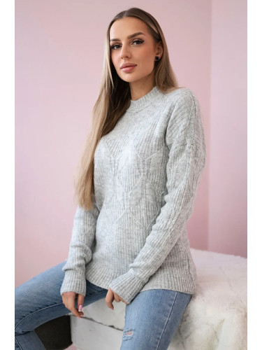 Pullover sweater with fashionable grey weave