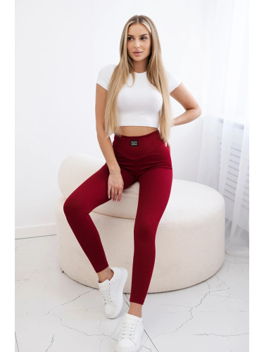 Ribbed leggings burgundy