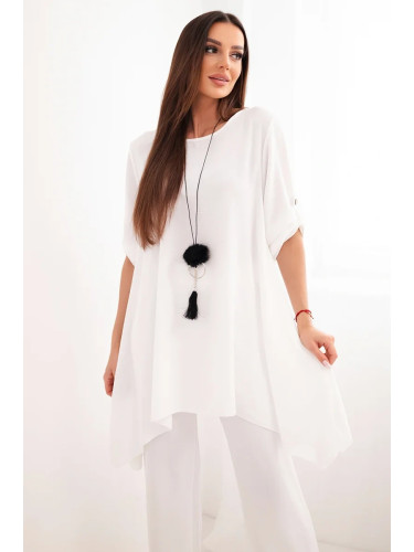 Set blouse + trousers with ecru pendant