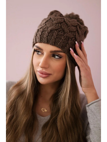 marka niezdefiniowana Cap with fleece Waleria K307 cappuccino