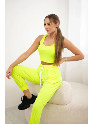 Set top+pants yellow neon