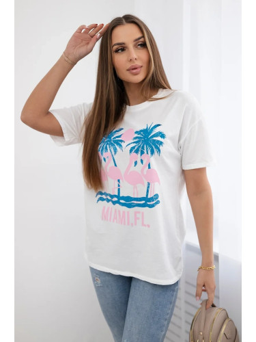 Rubbed cotton blouse Miami white