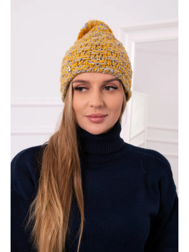 marka niezdefiniowana Cap with fleece Fiona K275 mustard + gray
