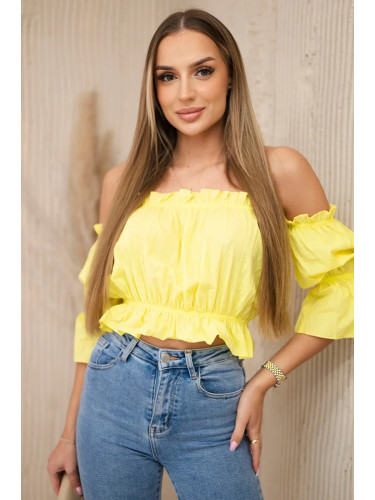 Yellow blouse over the shoulder