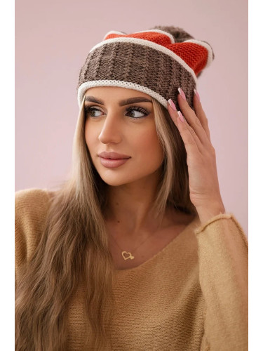 Women's cap Kinga K297 cappuccino+foxy