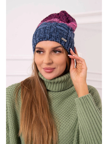 marka niezdefiniowana Cap with fleece Dolores K303 jeans+pink+dark purple
