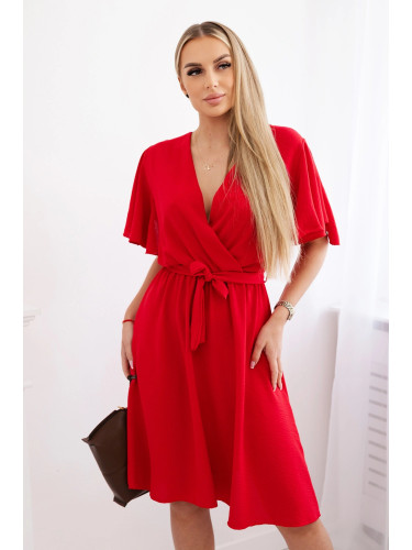 Kesi Włoski Dress with a plunging neckline red