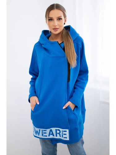 Insulated sweatshirt with zipper blue-purple