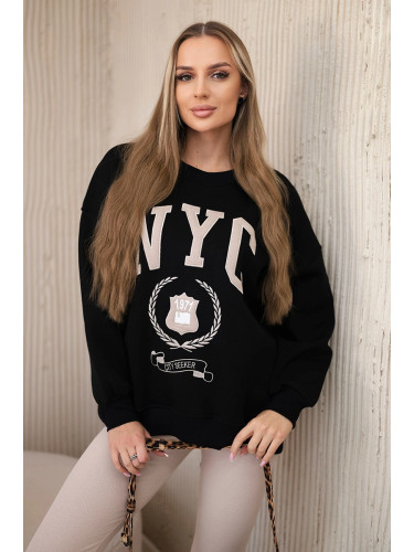 Cotton set insulated sweatshirt + leggings black