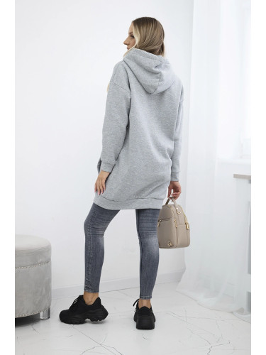Hoodie with grey patches