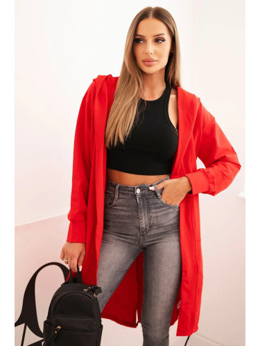 Oversize red cape with hood