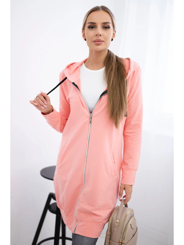 Salmon dress with hood
