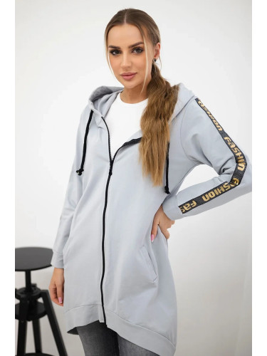 Zip-up sweatshirt at the back grey