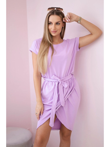 Tied dress with a clutch bottom in purple color