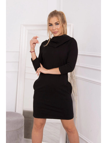 Black dress with hood and pockets