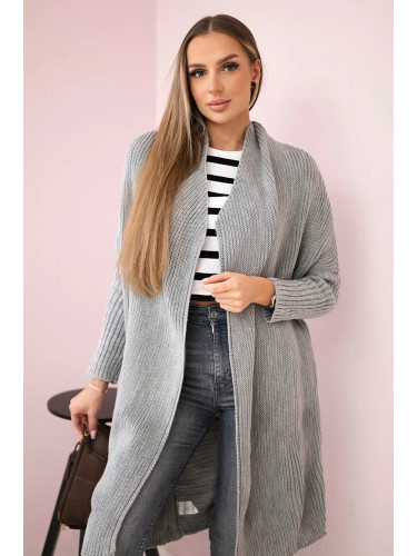 Sweater with batwing sleeve light gray