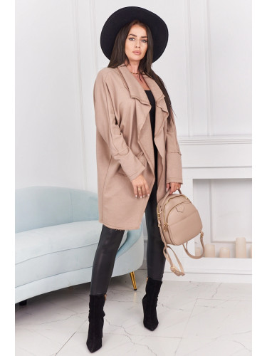 Cape with pockets dark beige