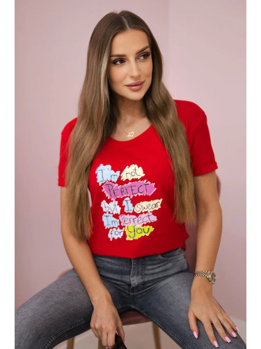 Blouse with Perfect red print