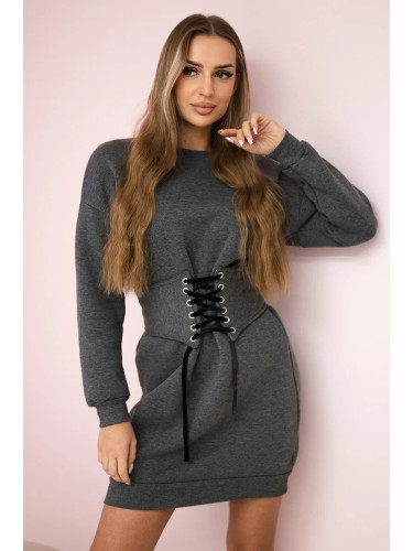 Insulated dress with decorative graphite belt
