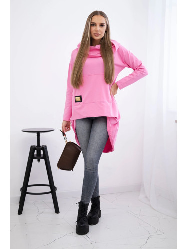 Pink hoodie with a long back