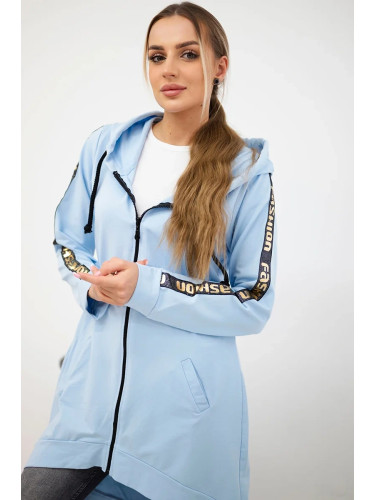 Zip-up sweatshirt in back cyan