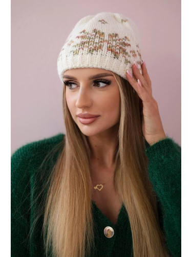 Kesi Women's cap Florencja K350 ecru+khaki