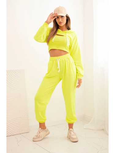 3-piece cotton set yellow neon