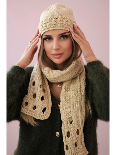 Women's set with scarf Maja K327 beige