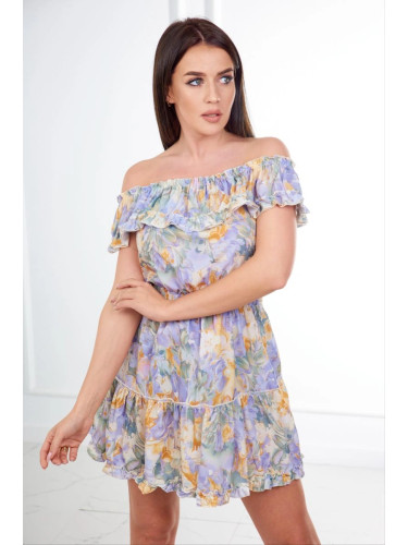 Green floral dress above the shoulder