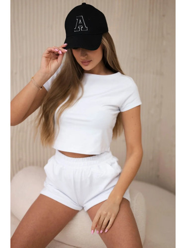Cotton set with shorts white