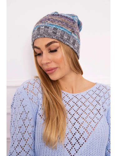 Kesi Cap with fleece Klaudia K255 maritime+gray