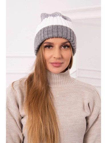 Kesi Cap with fleece Bojana K265 grey+white