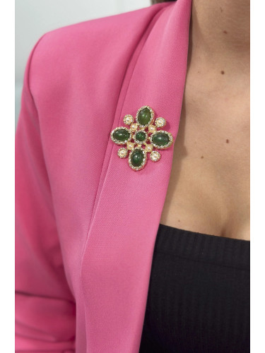 Floral brooch 2 green