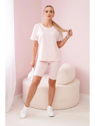 Set of top+leggings powder pink