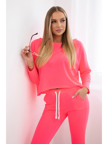 Set with oversized blouse pink neon