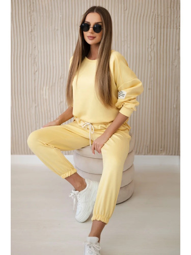 Kesi Włoski Set sweatshirt + pants buttery fabric yellow