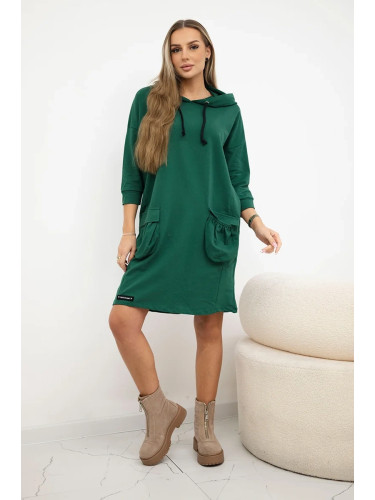 Dark green dress with a hood