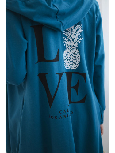 Cardigan with navy print