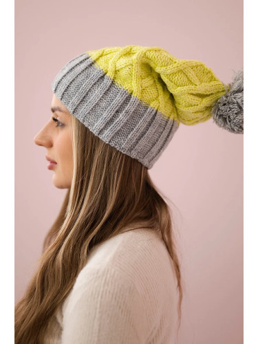 Kesi Cap with fleece Milano K203 yellow+gray