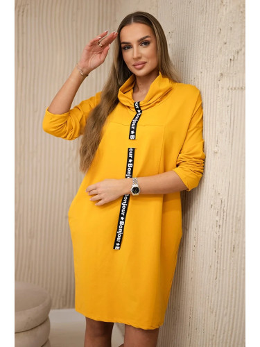 Tie-dye mustard dress