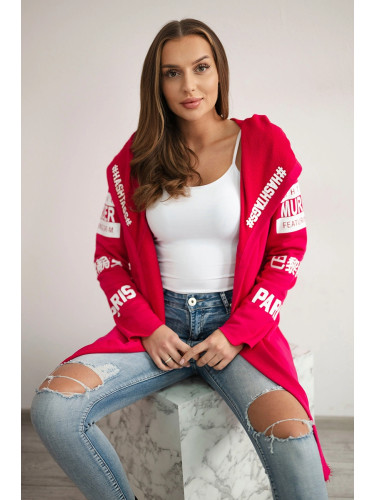 Coat with subtitles fuchsia