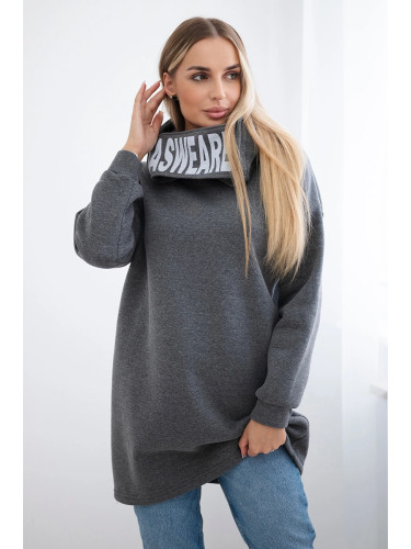 Padded sweatshirt with a graphite hood