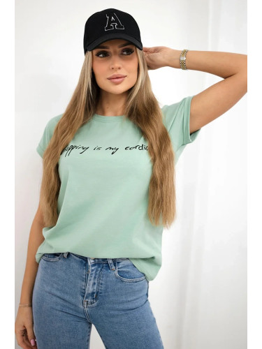 The Shopping blouse is my cardio dark mint