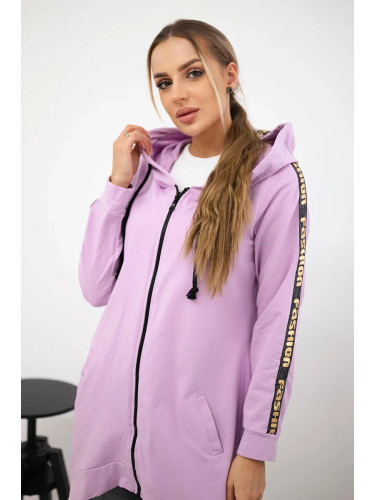 Sweatshirt with a zipper at the back purple