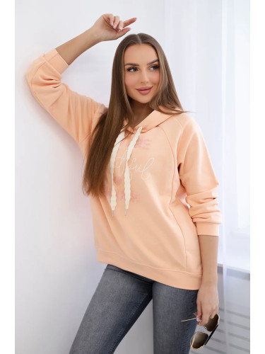 Cotton hoodie peach