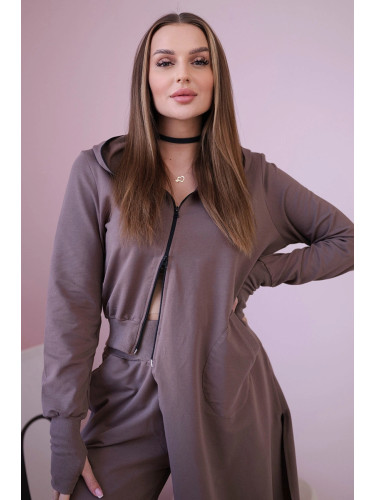 Set of sweatshirt with longer mocha side
